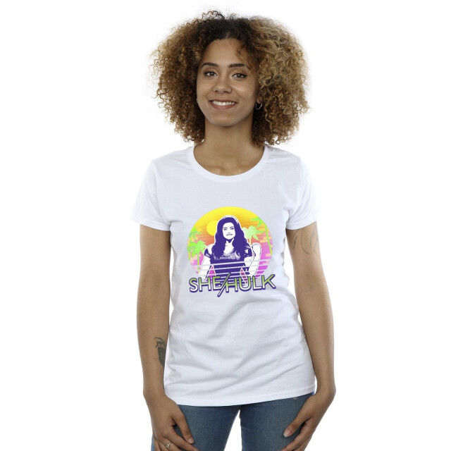 Li-cense Marvel dames she-hulk: advocaat sunset smile katoenen t-shirt UTBI39199_white large