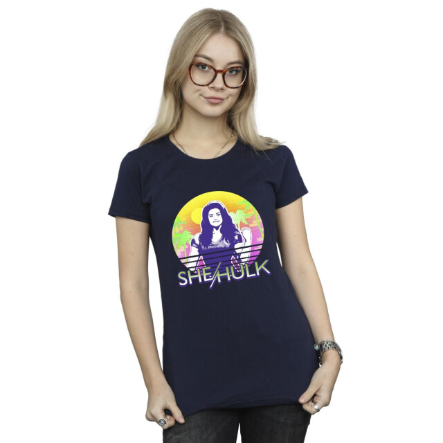 Li-cense Marvel dames she-hulk: advocaat sunset smile katoenen t-shirt UTBI39199_navyblue large