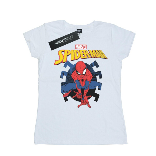 Li-cense Marvel dames spider-man web shooting emblem logo katoenen t-shirt UTBI39705_white large