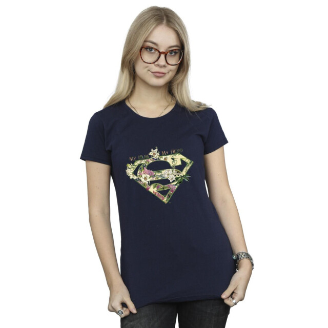 Li-cense Dc comics dames superman mijn moeder mijn held katoenen t-shirt UTBI39590_navyblue large