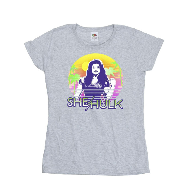 Li-cense Marvel dames she-hulk: advocaat sunset smile katoenen t-shirt UTBI39199_sportsgrey large