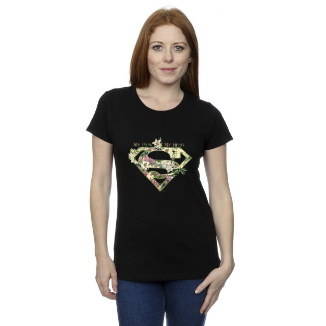 Li-cense Dc comics dames superman mijn moeder mijn held katoenen t-shirt UTBI39590_black large