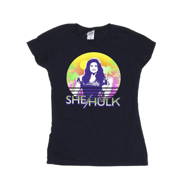 Li-cense Marvel dames she-hulk: advocaat sunset smile katoenen t-shirt UTBI39199_navyblue large