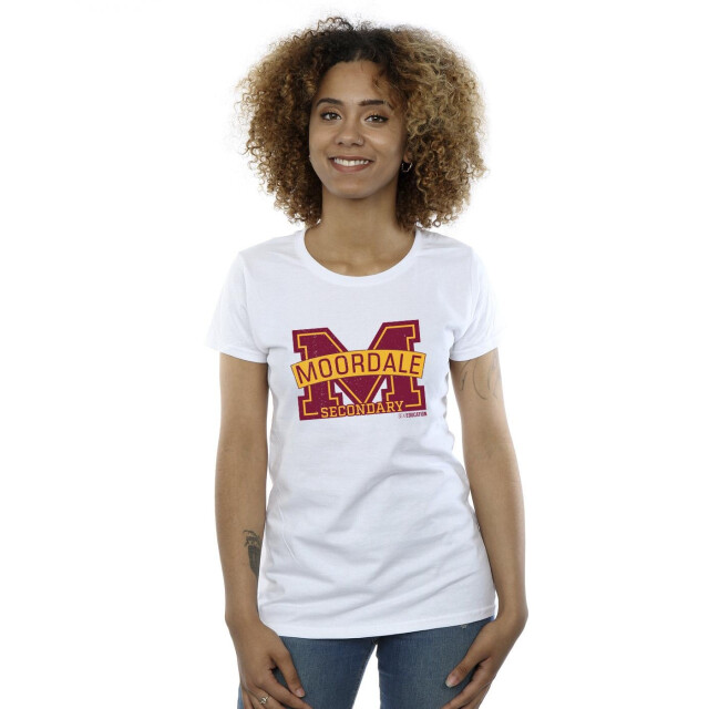 Li-cense Netflix dames seksuele opvoeding moordale gekraakt m logo 2 katoenen t-shirt UTBI39033_white large