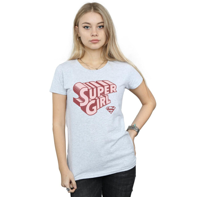 Li-cense Dc comics dames supergirl retro logo katoenen t-shirt UTBI39138_sportsgrey large