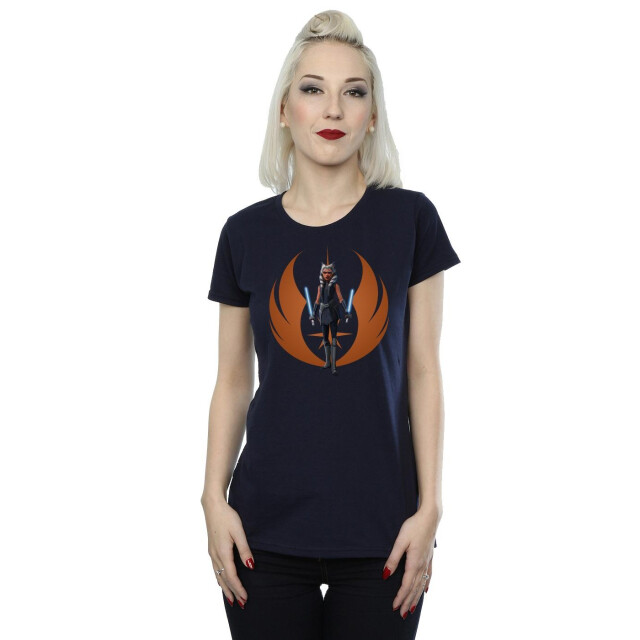 Li-cense Star wars dames clone wars ahsoka rebel pose katoenen t-shirt UTBI38801_navyblue large