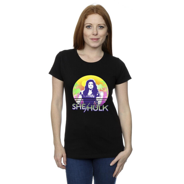 Li-cense Marvel dames she-hulk: advocaat sunset smile katoenen t-shirt UTBI39199_black large
