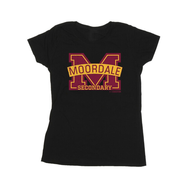 Li-cense Netflix dames seksuele opvoeding moordale gekraakt m logo 2 katoenen t-shirt UTBI39033_black large