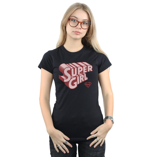 Li-cense Dc comics dames supergirl retro logo katoenen t-shirt UTBI39138_black large
