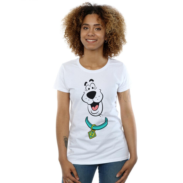 Li-cense Scooby doo dames groot gezicht katoenen t-shirt UTBI38703_white large