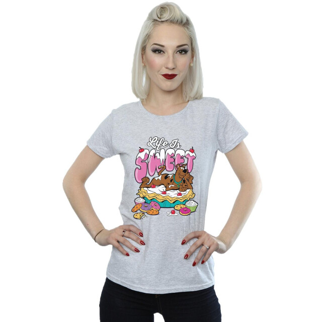Li-cense Scooby doo dames life is sweet katoenen t-shirt UTBI38641_sportsgrey large