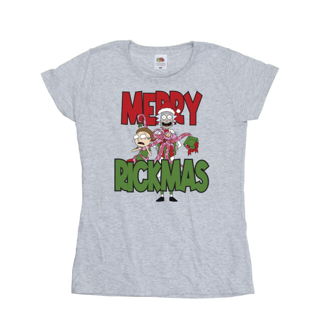 Li-cense Rick and morty dames vrolijk rickmas t-shirt in katoen UTBI38030_sportsgrey large