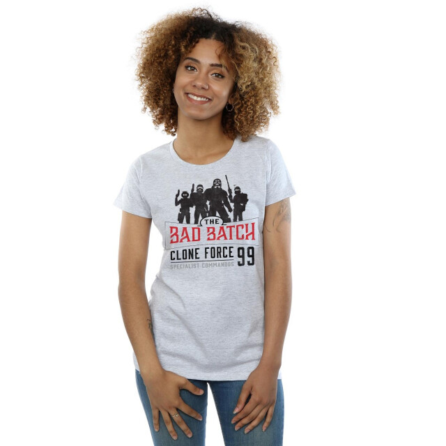 Li-cense Star wars dames the bad batch clone force 99 katoenen t-shirt UTBI38315_sportsgrey large