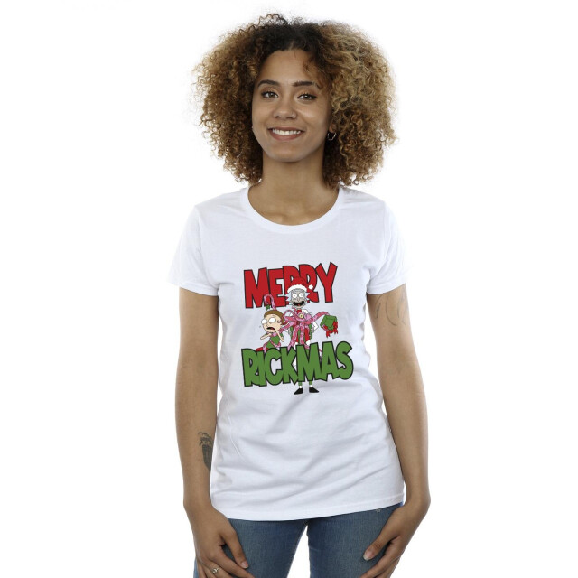 Li-cense Rick and morty dames vrolijk rickmas t-shirt in katoen UTBI38030_white large
