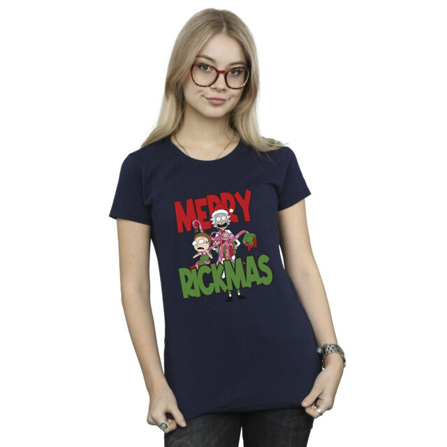 Li-cense Rick and morty dames vrolijk rickmas t-shirt in katoen UTBI38030_navyblue large