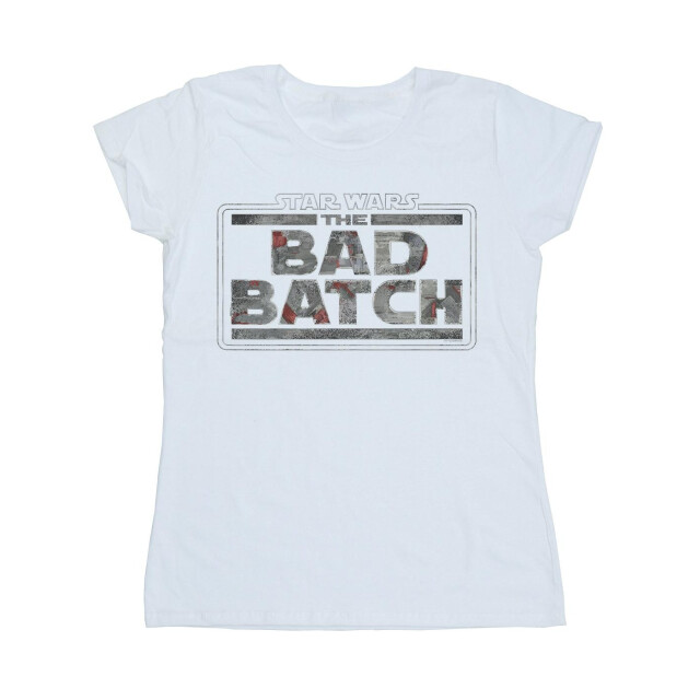 Li-cense Star wars dames the bad batch textuur logo katoenen t-shirt UTBI38333_white large