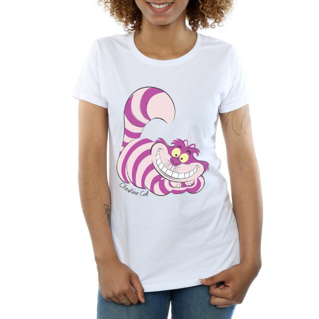 Li-cense Alice in wonderland dames cheshire cat fitted t-shirt UTBI380_white large