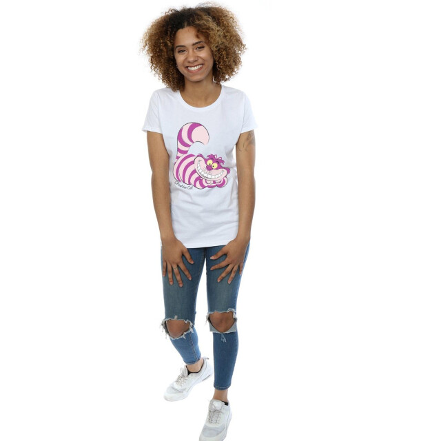 Li-cense Alice in wonderland dames cheshire cat fitted t-shirt UTBI380_white large