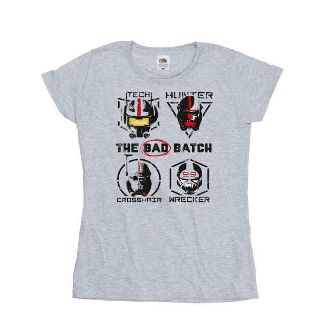Li-cense Star wars: bad batch dames clone force 99 katoenen t-shirt UTBI38335_sportsgrey large