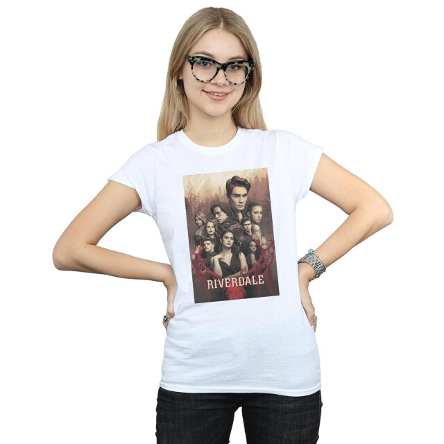 Li-cense Riverdale dames stag skull katoenen t-shirt UTBI38214_white large