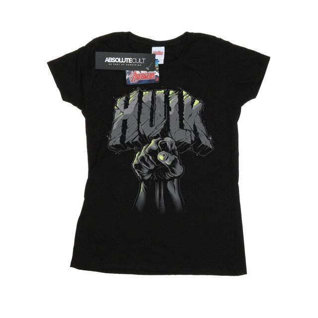 Li-cense Marvel dames hulk punch logo katoenen t-shirt UTBI3794_black large