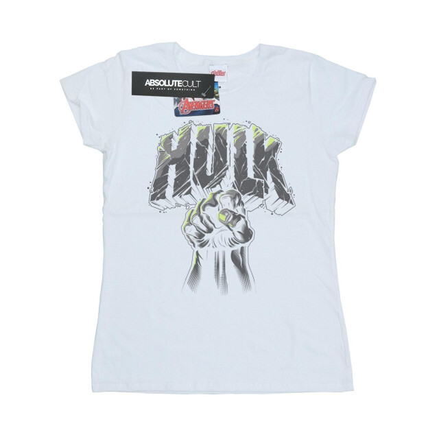 Li-cense Marvel dames hulk punch logo katoenen t-shirt UTBI3794_white large