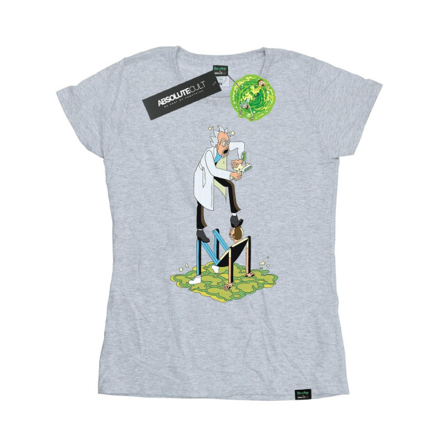 Li-cense Rick and morty dames stylised characters katoenen t-shirt UTBI37989_sportsgrey large