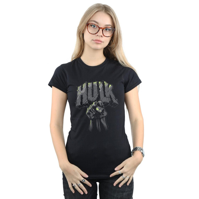 Li-cense Marvel dames hulk punch logo katoenen t-shirt UTBI3794_black large