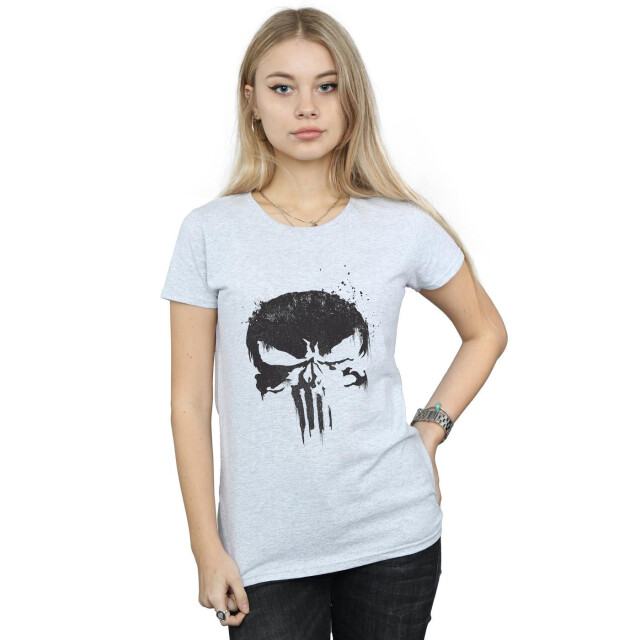 Li-cense Marvel dames the punisher tv schedel logo katoenen t-shirt UTBI37847_sportsgrey large