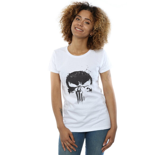 Li-cense Marvel dames the punisher tv schedel logo katoenen t-shirt UTBI37847_white large