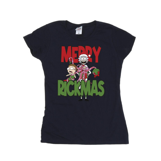 Li-cense Rick and morty dames vrolijk rickmas t-shirt in katoen UTBI38030_navyblue large