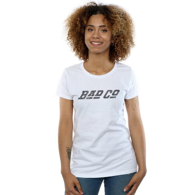 Li-cense Bad company dames recht logo katoenen t-shirt UTBI37710_white large