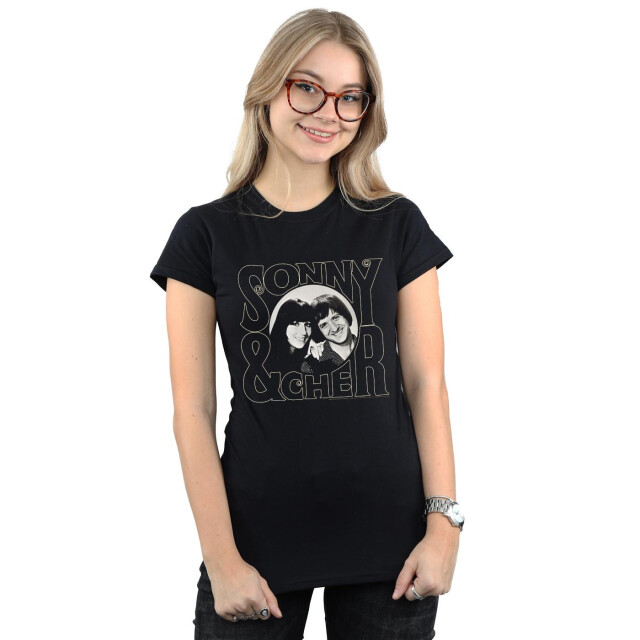 Li-cense Sonny & cher dames cirkel foto katoenen t-shirt UTBI37798_black large