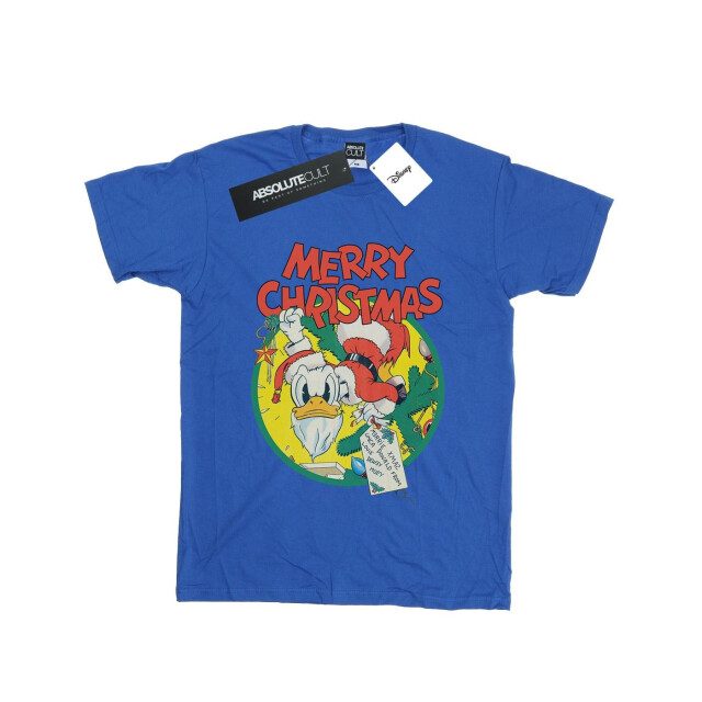 Li-cense Disney dames donald duck vrolijk kerstfeest katoenen vriendje t-shirt UTBI37684_royalblue large