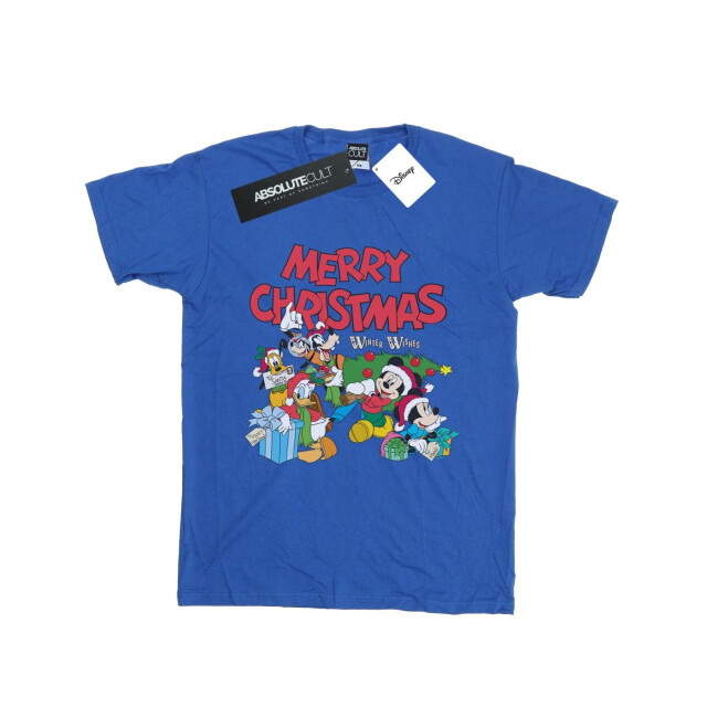 Li-cense Disney dames mickey and friends winter wishes cotton boyfriend t-shirt UTBI37709_royalblue large