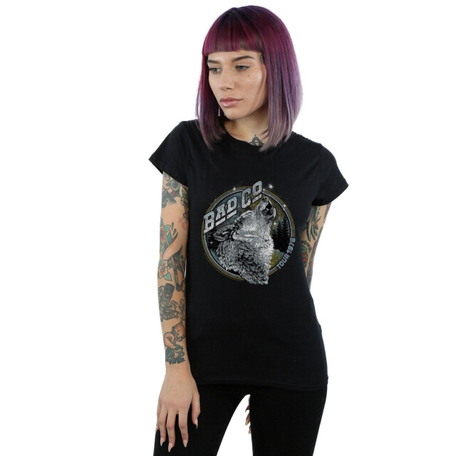 Li-cense Bad company dames wolf tour 1976 katoenen t-shirt UTBI37732_black large