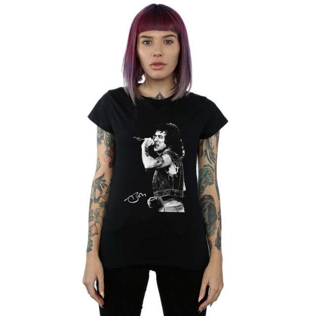 Li-cense Bon scott dames getekend foto katoenen t-shirt UTBI37752_black large