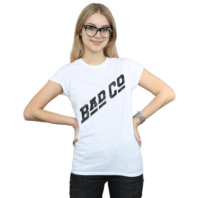 Li-cense Bad company dames verbogen logo katoenen t-shirt UTBI37688_white large