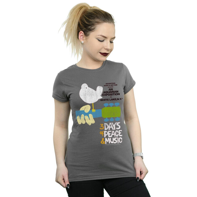 Li-cense Woodstock dames festival poster katoenen t-shirt UTBI37567_charcoal large