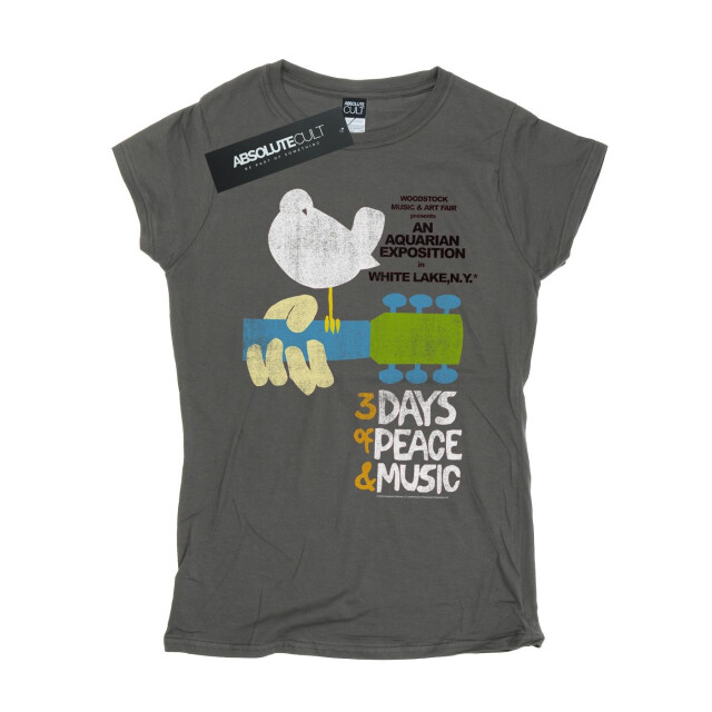 Li-cense Woodstock dames festival poster katoenen t-shirt UTBI37567_charcoal large