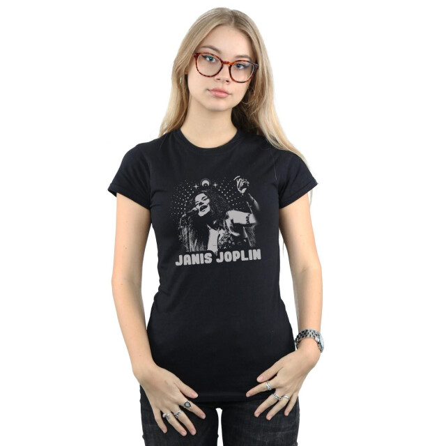 Li-cense Janis joplin dames spiritueel t-shirt in monokatoen UTBI37640_black large