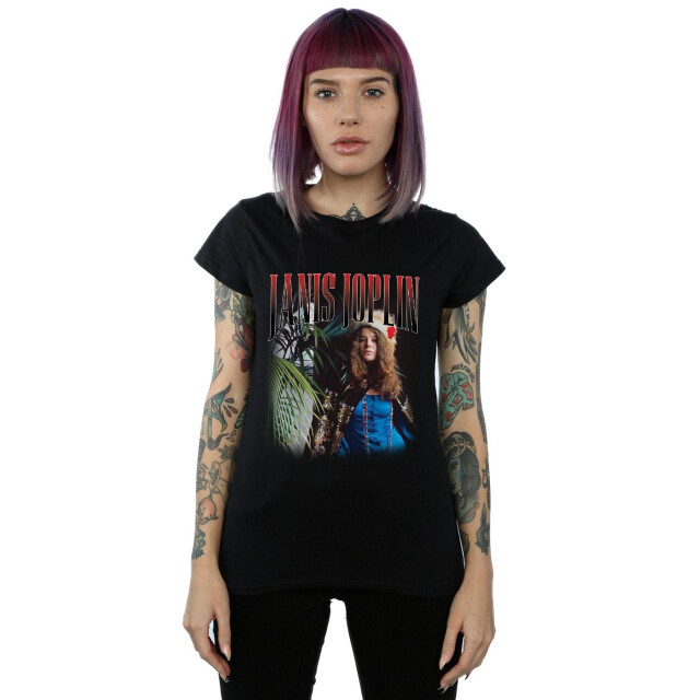 Li-cense Janis joplin dames baron hommage katoenen t-shirt UTBI37437_black large