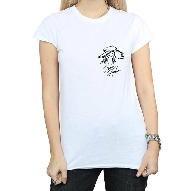 Li-cense Janis joplin dames outline geschetst katoenen t-shirt UTBI37458_white large