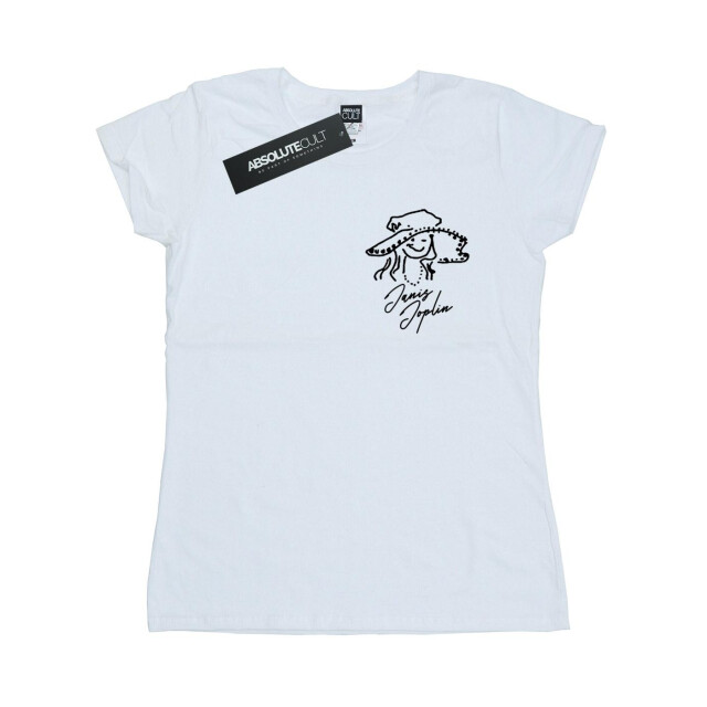 Li-cense Janis joplin dames outline geschetst katoenen t-shirt UTBI37458_white large