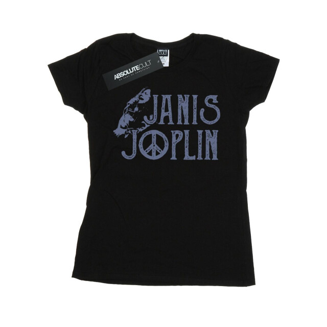 Li-cense Janis joplin dames type logo katoenen t-shirt UTBI37639_black large