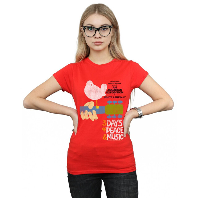 Li-cense Woodstock dames festival poster katoenen t-shirt UTBI37567_red large