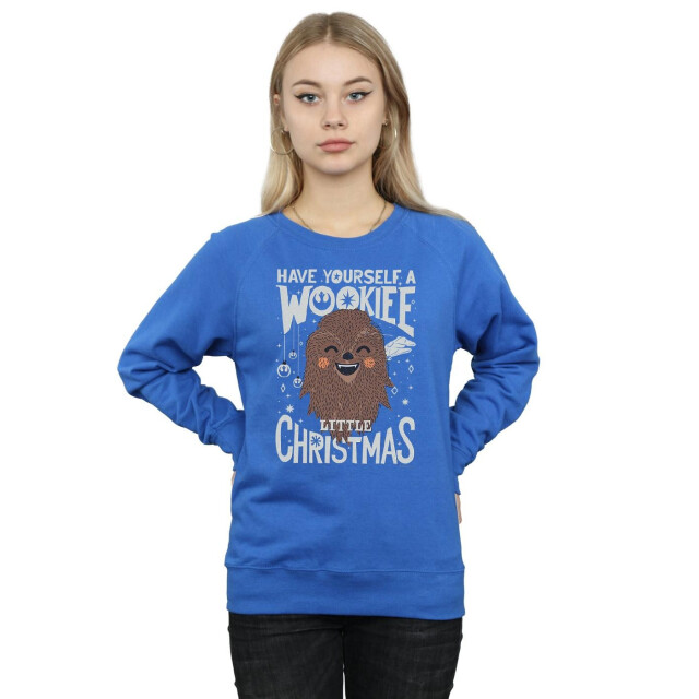 Li-cense Star wars dames wookiee klein kerstmis sweatshirt UTBI37377_royalblue large