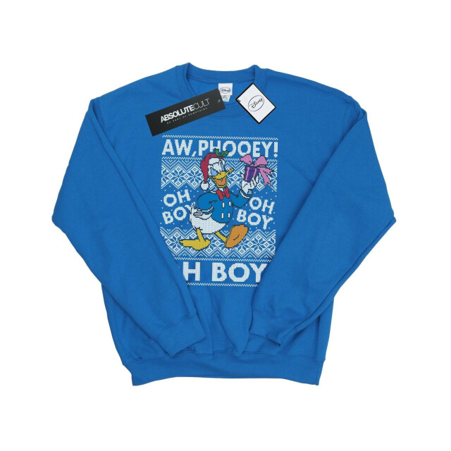 Li-cense Disney heren donald duck kerst fair isle sweatshirt UTBI37355_royalblue large