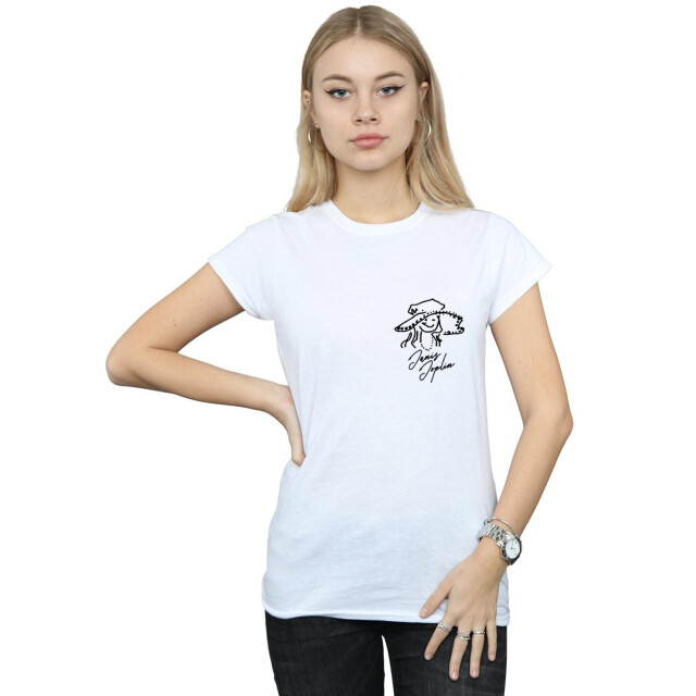 Li-cense Janis joplin dames outline geschetst katoenen t-shirt UTBI37458_white large