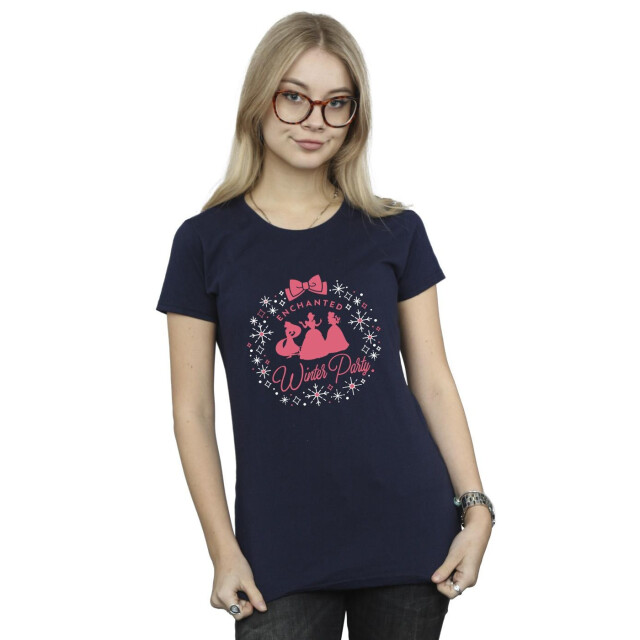 Li-cense Disney dames prinses winterfeest katoenen t-shirt UTBI37346_navyblue large